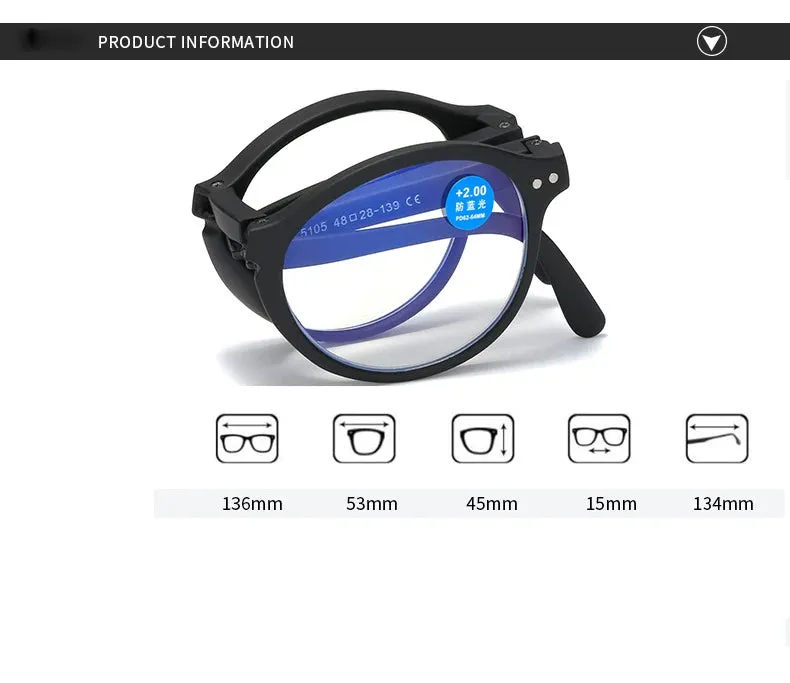 Lunettes de lecture pliantes anti-lumière bleue +1.0 - +4.0 - Bote OFFERTE