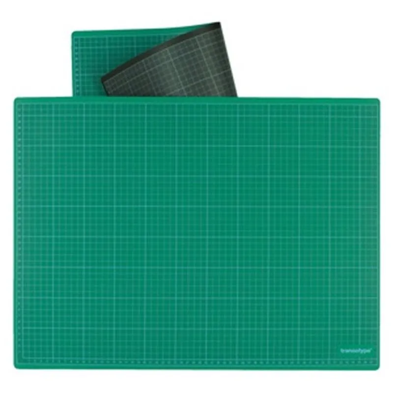 transotype tapis de découpe - 60 x 45 cm - 3 mm - double face noir et vert